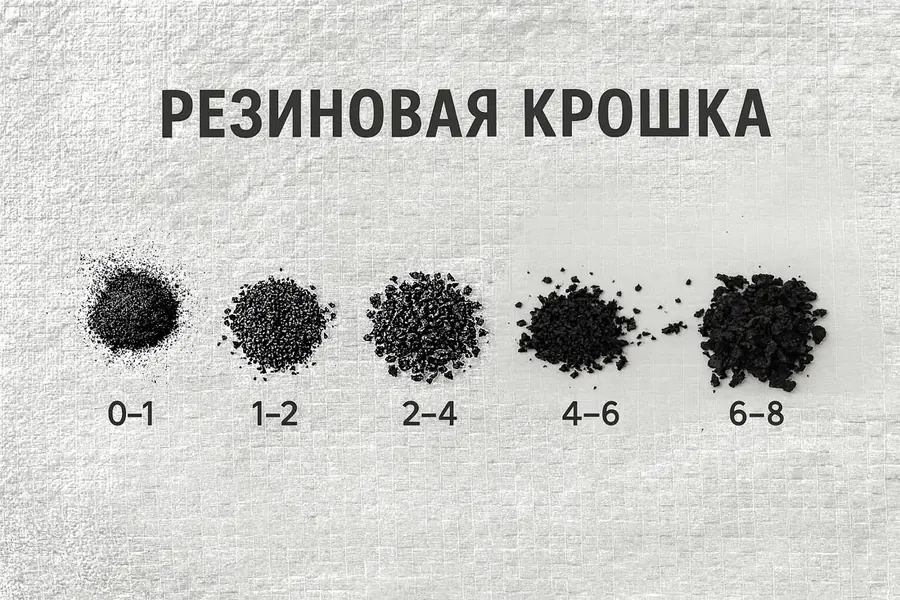 Резиновая крошка пяти фракций